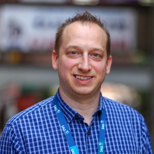 Joel Leichty with Busy Background