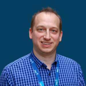 Joel Leichty with Blue Background